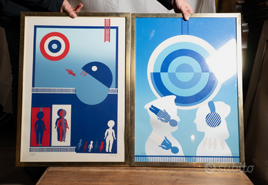 Coppia serigrafie Antonio Fomez firmate 1937 50x70