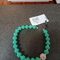 Collana Mayerline Verde Mela con dettagli Argentat