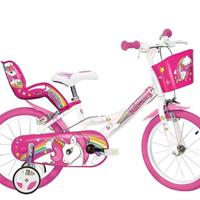 Bicicletta bianca e rosa unicorno