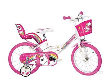Bicicletta bianca e rosa unicorno