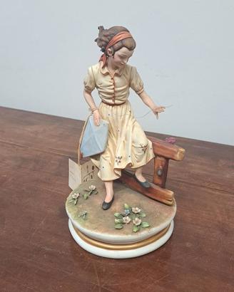 Statua in Porcellana Lenci - Bambina con Aquilone