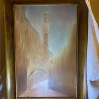 Quadro dipinto su tela - scorcio di Siena