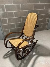 Sedia vintage legno paglia