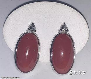 ORECCHINI ORO 18kt. DIAMANTI E CORALLI MORI