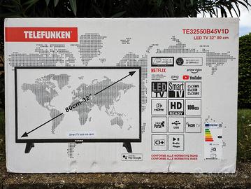 TV Telefunken 32 HD Smart TV TE32550B45V1D Nuovo
