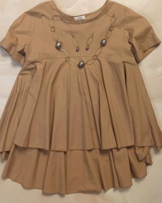 blusa modello baby doll color caffelatte + parure