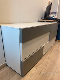 Comò moderno bianco e grigio design