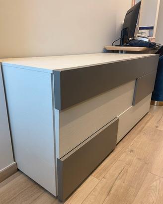 Comò moderno bianco e grigio design