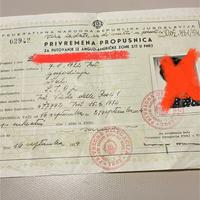 Permesso viaggio 1954 / Potovalno dovoljenje