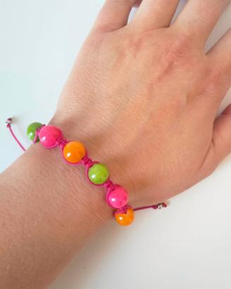 Bracciale donna con pietra giada colorata
