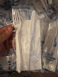 Posate bis con tovagliolo 10 pezzi