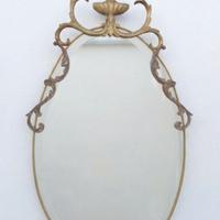 Specchio antico con cornice ottone 