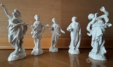 5 sculture in porcellana di Capodimonte del '900