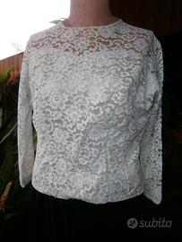 camicia pizzo  , fodera seta, anni '50