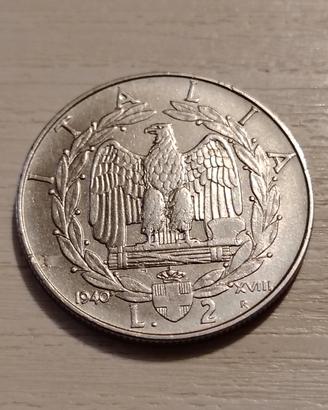 moneta 2 Lire 1940 impero
