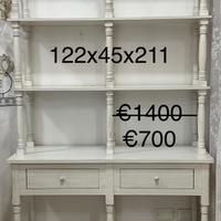 Libreria bianca in legno provenzale/shabby