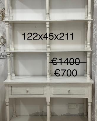 Libreria bianca in legno provenzale/shabby