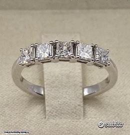 FEDINA ORO 18kt. CON 5 DIAMANTI NATURALI PRINCESS