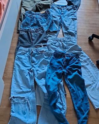 Lotto 7 jeans donna + 1 gonna taglia S