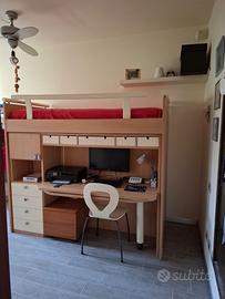 Cameretta con letto a castello scorrevole