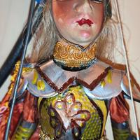 Antico Pupo siciliano Cm 40 Decorato A Mano. 