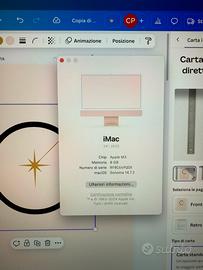 iMac 24″ (2023) chip M3, 8 GB di RAM, 512GB SSD