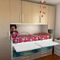 Cameretta a ponte letto a castello estraibile