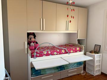 Cameretta a ponte letto a castello estraibile