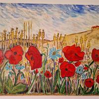 Massimo Raparelli - Dipinto originale "Papaveri" (