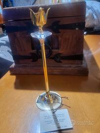 candeliere ottone oro 24carati con decoro