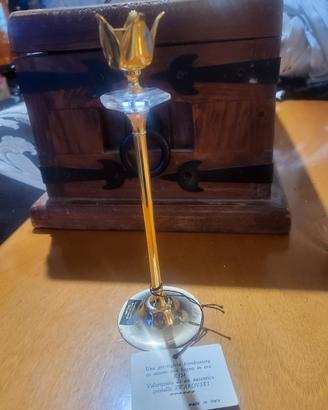 candeliere ottone oro 24carati con decoro