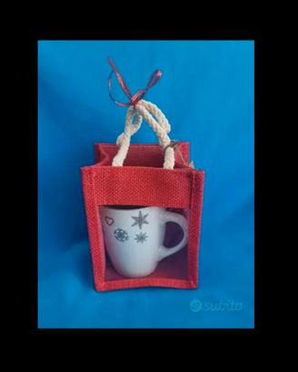 Tazza Mug in CERAMICA + Borsa in LINO 