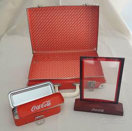 Coca Cola Set di 3 gadget valigetta astuccio menu