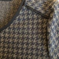 Abito fantasia pied-de-poule oro nero