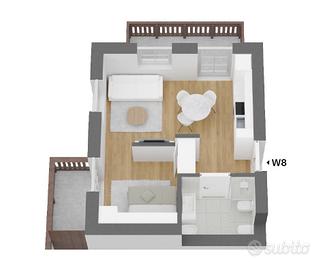 W8: Residence Schacher: monolocale con balcone