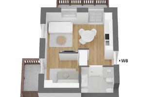 W8: Residence Schacher: monolocale con balcone