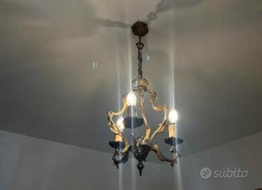 lampadario vintage con candele
