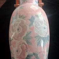Grande vaso cinese in ceramica dipinto a mano