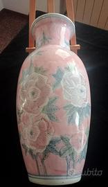 Grande vaso cinese in ceramica dipinto a mano