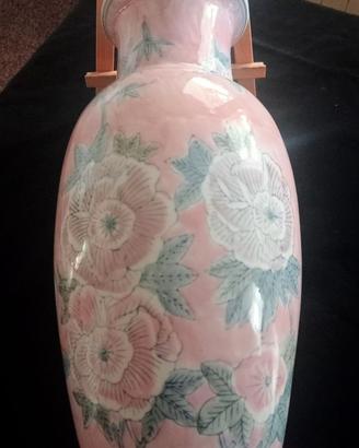 Grande vaso cinese in ceramica dipinto a mano