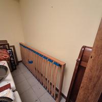 Letto singolo noce a barca restaurato fine 800