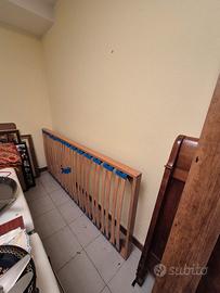 Letto singolo noce a barca restaurato fine 800