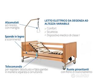 Letto ortopedico elettrico con telecomando