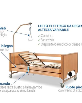 Letto ortopedico elettrico con telecomando