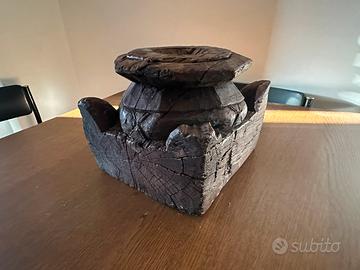 Capitello in legno indiano antico