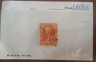 Francobollo Stati Uniti del 1880 Usato Scott 214
