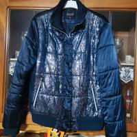 Giubbotto Bomber donna blu paillettato