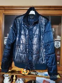 Giubbotto Bomber donna blu paillettato