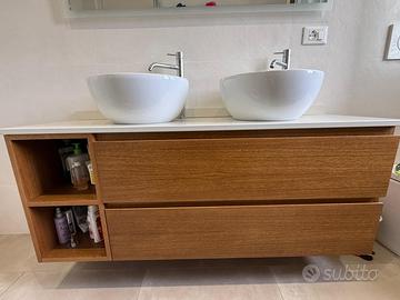 mobile bagno  doppio lavandino miscelatore