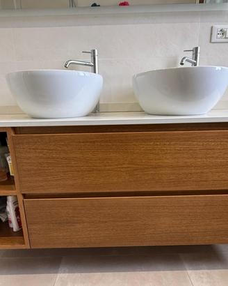 mobile bagno  doppio lavandino miscelatore